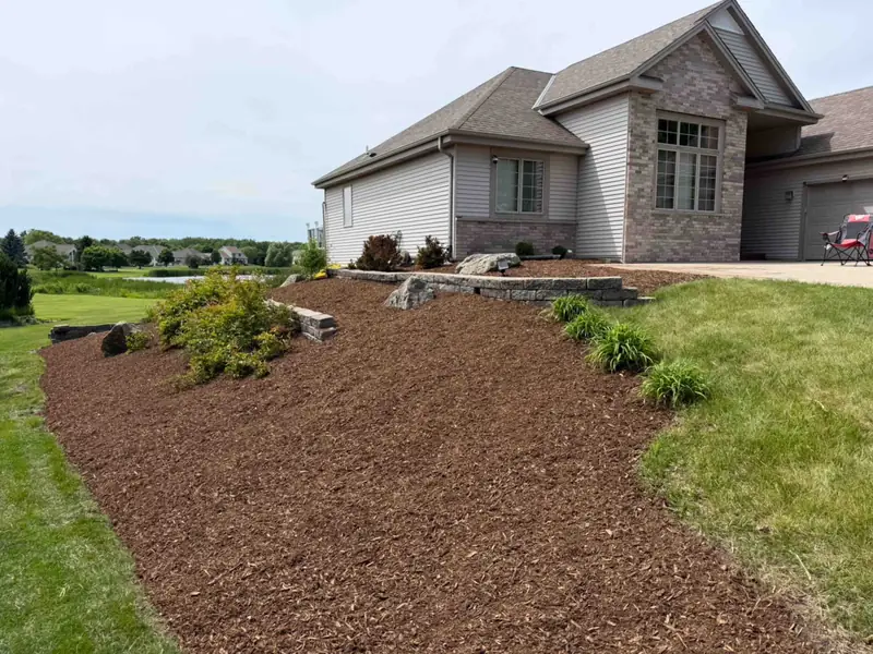 Hillside garden bed after